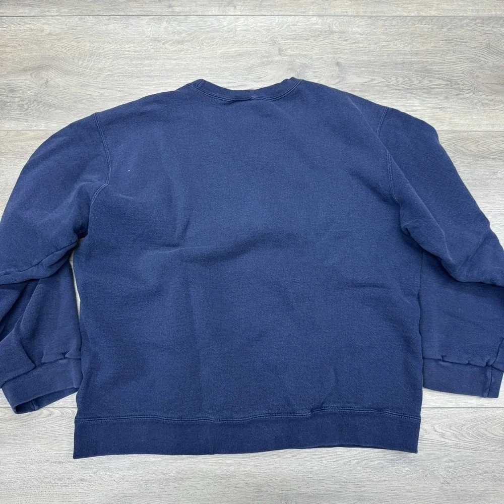 VTG Nike White‎ tag Distressed Crewneck Sweatshirt Blue Sz L USA